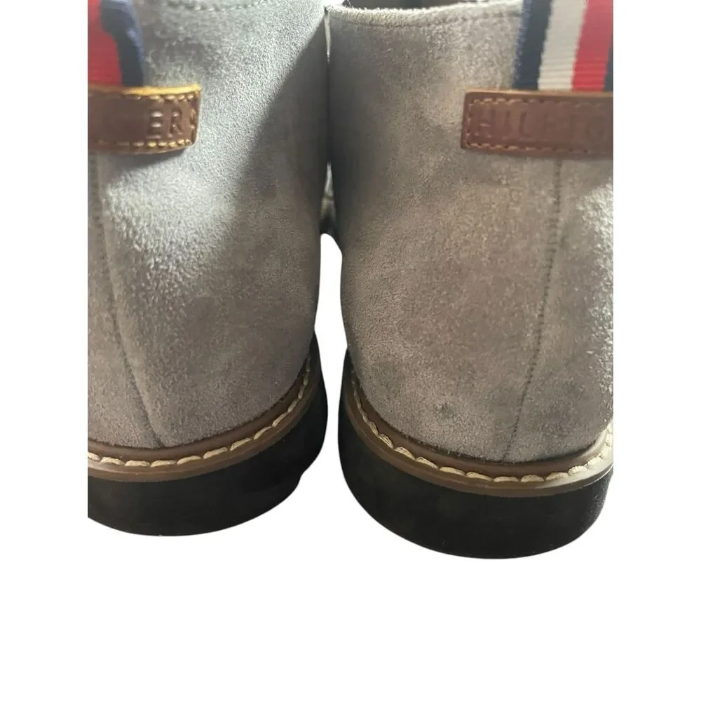 Tommy Hilfiger Mens Gray Suede Leather Lace Up Gervis Chukka Boot Size 11